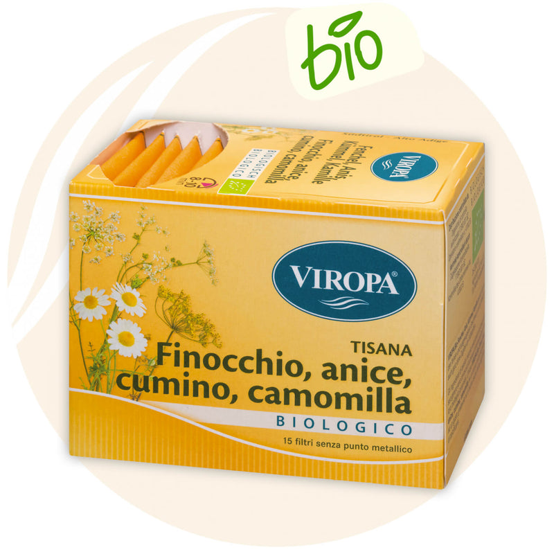 Tisana finocchio anice cumino camomilla